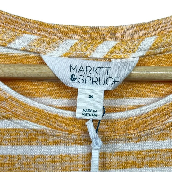 Market & Spruce Striped Short Sleeve T-shirt Top Size XS Multicolor High Low NWT - Picture 4 of 6